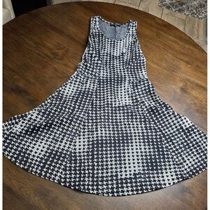 Karen Kane XS Black & White Houndstooth Sleeveless Fit & Flare Dress